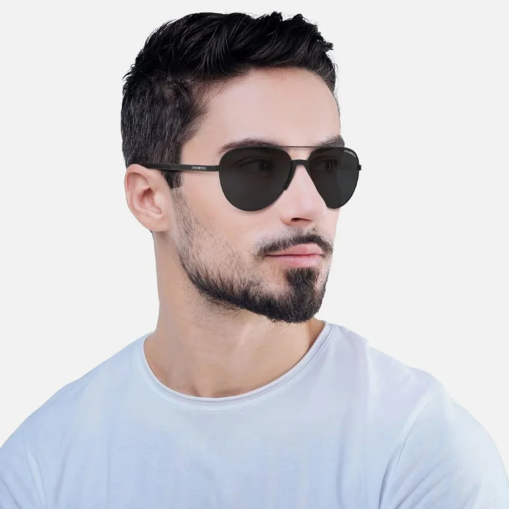 Emporio Armani Men's 61mm Sunglasses, Matte Black/Grey